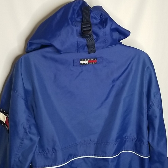 Vintage 90s tommy hilfiger windbreaker w/ hood XL - Picture 3 of 15